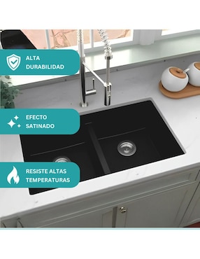 Fregadero de acero inoxidable Yma Home cuadrada negra