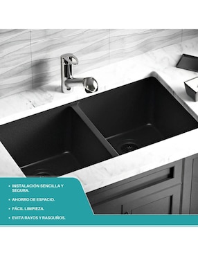 Fregadero de acero inoxidable Yma Home cuadrada negra