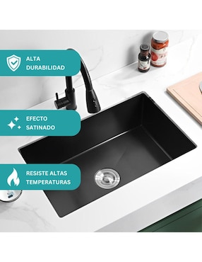 Fregadero de acero inoxidable Yma Home negra cuadrada
