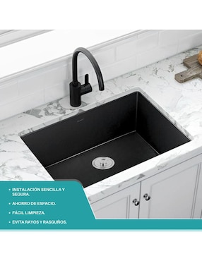 Fregadero de acero inoxidable Yma Home negra cuadrada