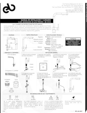 Monomando para cocina Eb Técnica