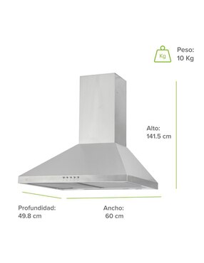 Campana de pared Avera CEP60 de acero inoxidable