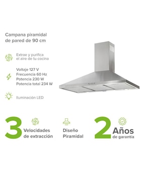 Campana de pared avera cep90 "de" acero inoxidable