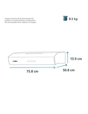 Campana plana Mabe CMPU761GX0 de acero inoxidable