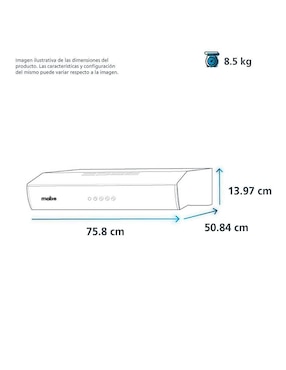 Campana plana Mabe CMPUV761SSX0 de acero inoxidable