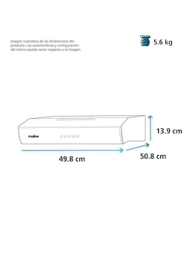 Campana plana Mabe CMPU501GX0 de acero inoxidable