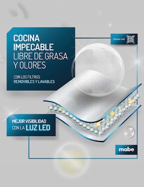 Campana plana Mabe CM7648PIW0 de acero inoxidable