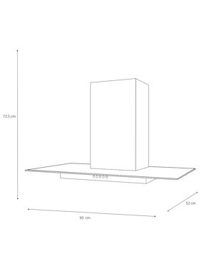 Campana de pared Mabe CU9018P2DS0 de metal y vidrio