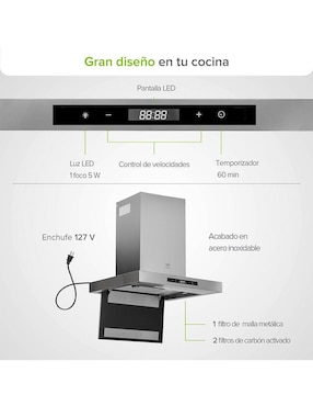 Campana de pared Avera cev60g de acero inoxidable