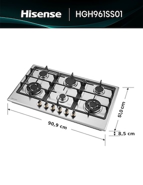 Parrilla a gas lp empotrable Hisense