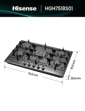 Parrilla a gas lp empotrable Hisense