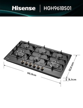 Parrilla a gas lp empotrable Hisense