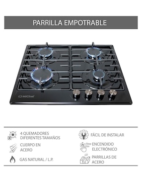 Parrilla a gas lp empotrable Michef