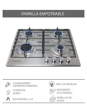 Parrilla a gas lp empotrable Michef