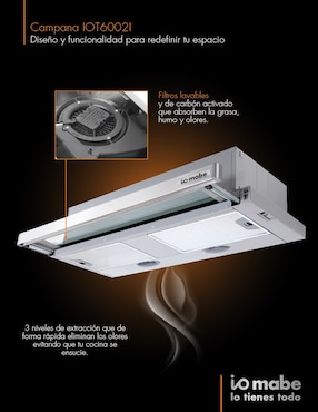 Campana de pared Io mabe IOT6002I de acero inoxidable