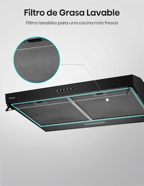 Campana de pared Hisense HUH701BS de aluminio