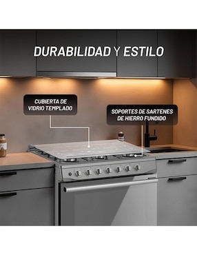 Estufa de piso a Gas natural/lp Nuur 75.7 cm Ignis de 6 quemadores