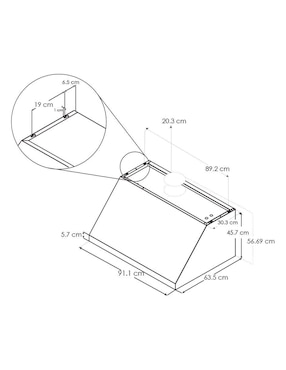 Campana de pared Elica PRF0140117A de acero inoxidable