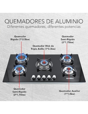 Parrilla a gas lp empotrable Kashbill