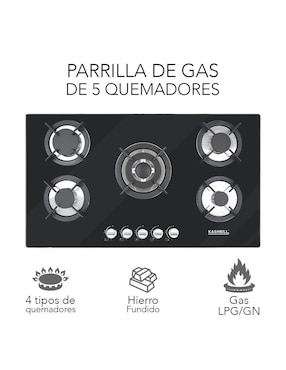 Parrilla a gas lp empotrable Kashbill