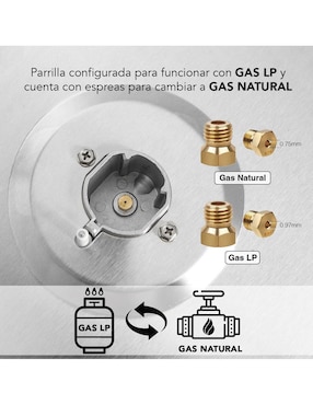 Parrilla a gas lp empotrable Kashbill