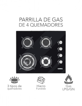 Parrilla a gas lp empotrable Kashbill