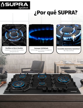 Parrilla a gas lp empotrable Supra