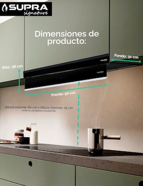 Campana de pared Supra Darkfall 90 de acero
