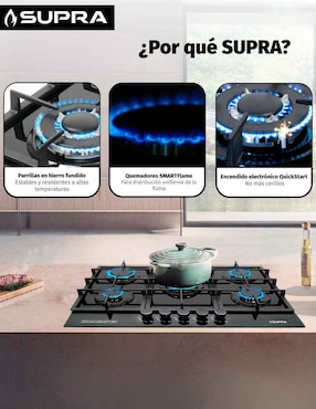 Parrilla a gas lp empotrable Supra