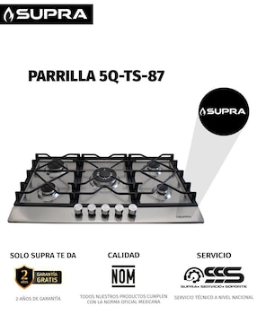 Parrilla a gas lp empotrable Supra