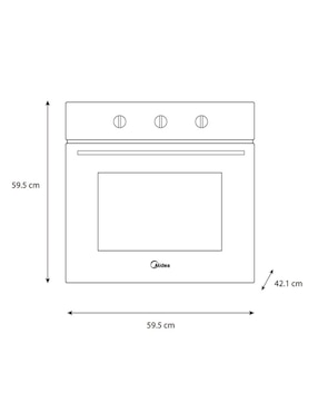 Horno gas/eléctrico Midea TastExpress MG024BI1KEDB capacidad 2 pies