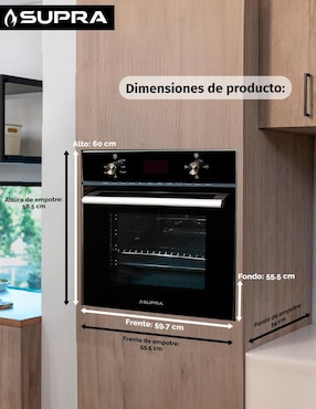 Horno eléctrico Supra ZAFIRO 220V capacidad 1.9 pies