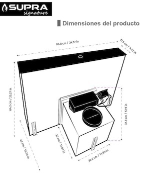 Campana de isla Supra Signature SGARGAZE de acero inoxidable