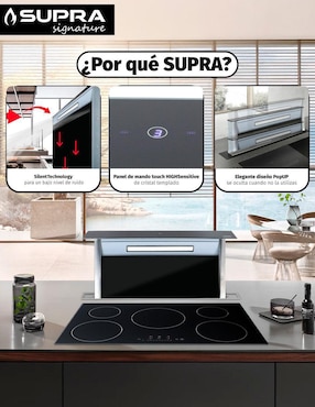 Campana de isla Supra Signature SGARGAZE de acero inoxidable