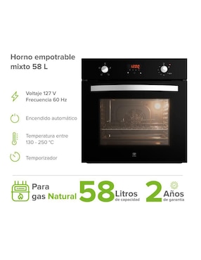Horno a gas/eléctrico Avera HEM02LP capacidad 58 L