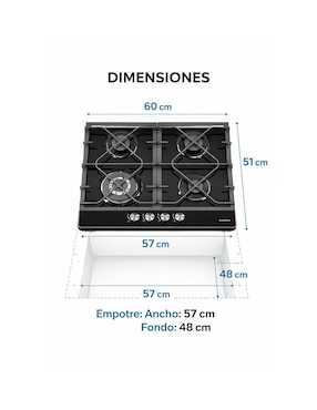 Parrilla a gas empotrable Maxims