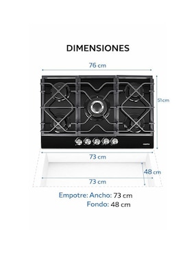 Parrilla a gas empotrable Maxims