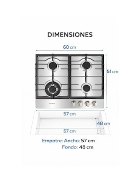 Parrilla a gas empotrable Maxims