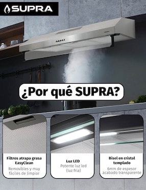 Campana de pared Supra NUBE A-80 de acero inoxidable