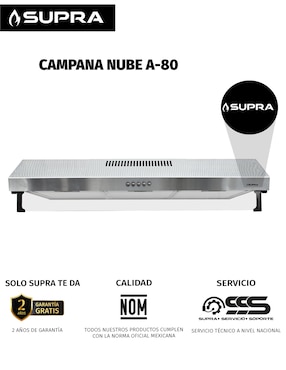 Campana de pared Supra NUBE A-80 de acero inoxidable