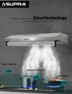 Campana de pared Supra NUBE A-80 de acero inoxidable