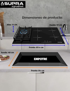Parrilla híbrida empotrable Supra Signature