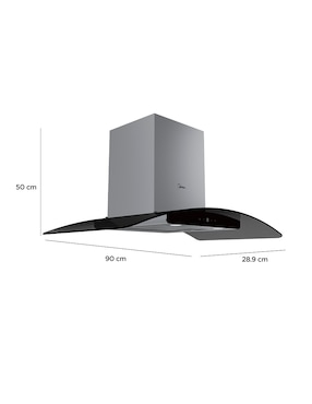 Campana de isla Midea MH90V73AT23SBMX
de acero inoxidable