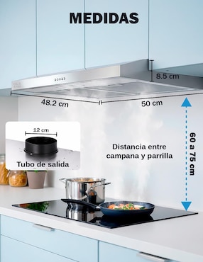 Campana plana Ola Casa de acero inoxidable