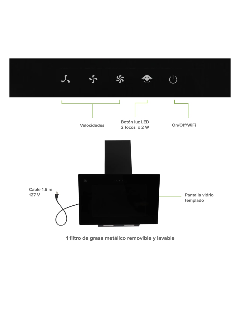Campana de pared CEV90C de acero inoxidable 5