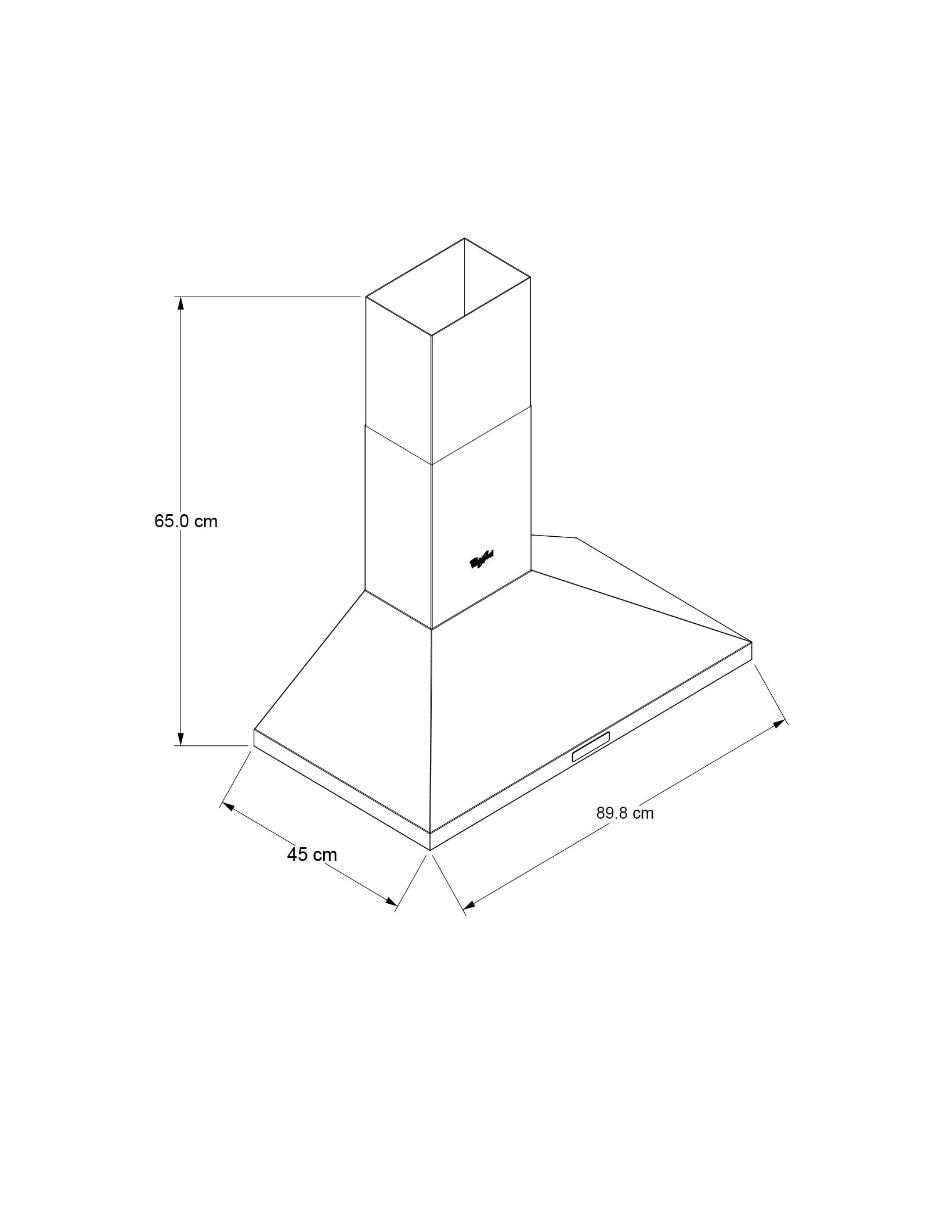 Campana de pared WHW9500S de acero inoxidable 2