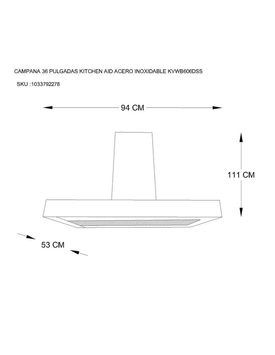 Campana de pared KVWB606DSS de acero inoxidable 10