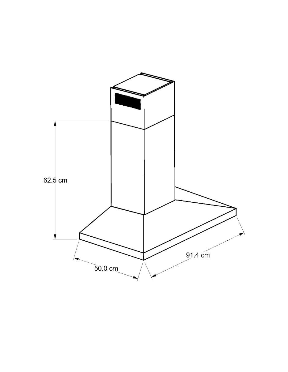 Campana de pared KVWB606DSS de acero inoxidable 8