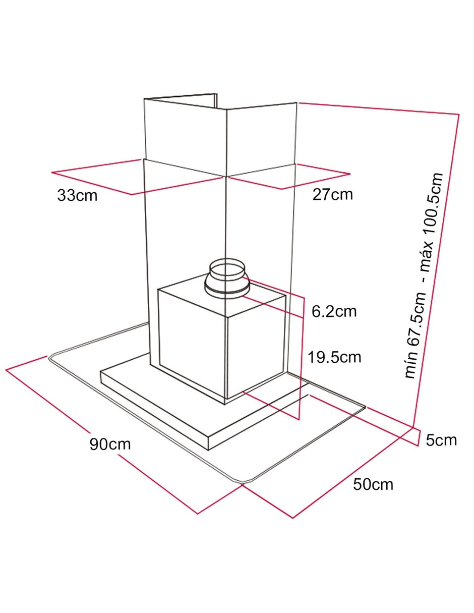 Campana de pared DG 980 de acero inoxidable 2
