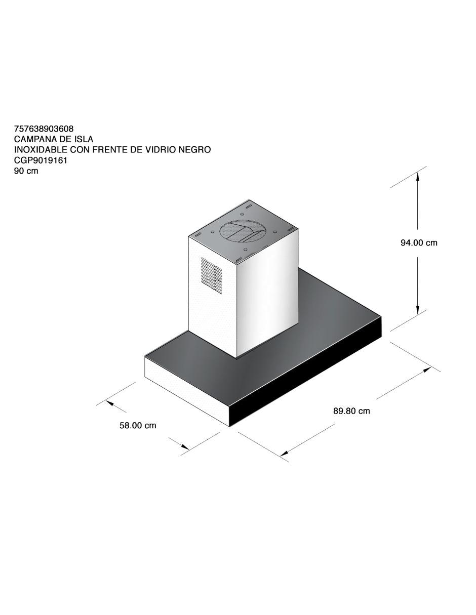 Campana de isla CGP9019I6I de acero inoxidable 2
